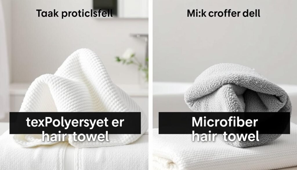 polyester hair towel vs microfiber hair towel