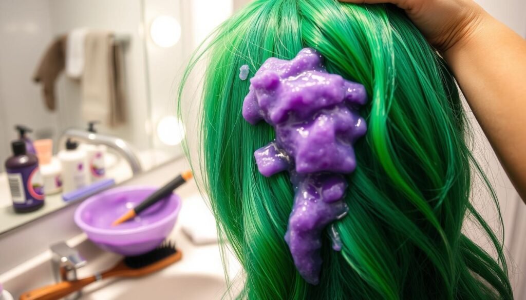 treating green hair from bleach